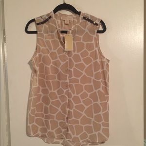 Michael Kors giraffe print shirt blouse Size 10